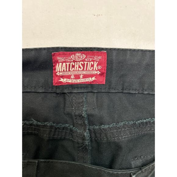 Matchstick Men's Viral Black Heavy Duty Khaki Cargo Pants in Size XL/34 - Picture 3 of 7